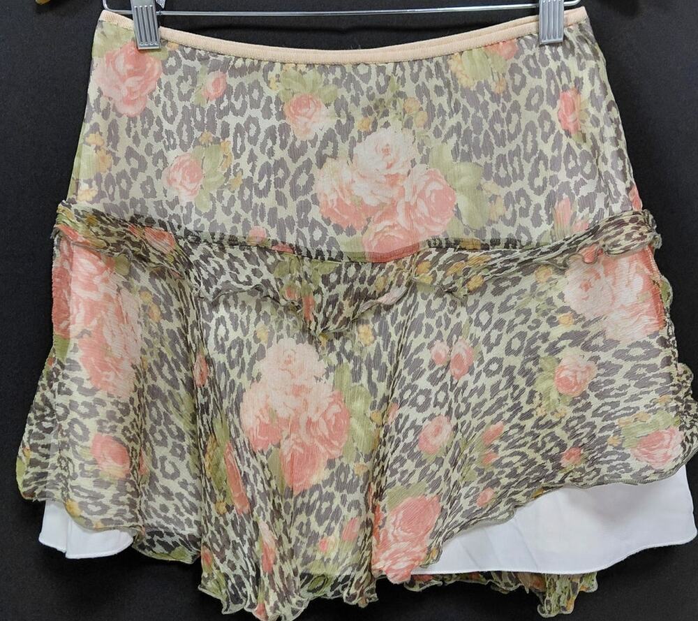 Motivi Floral Skirt Made in Italy Lightweight 100% Silk Size 6